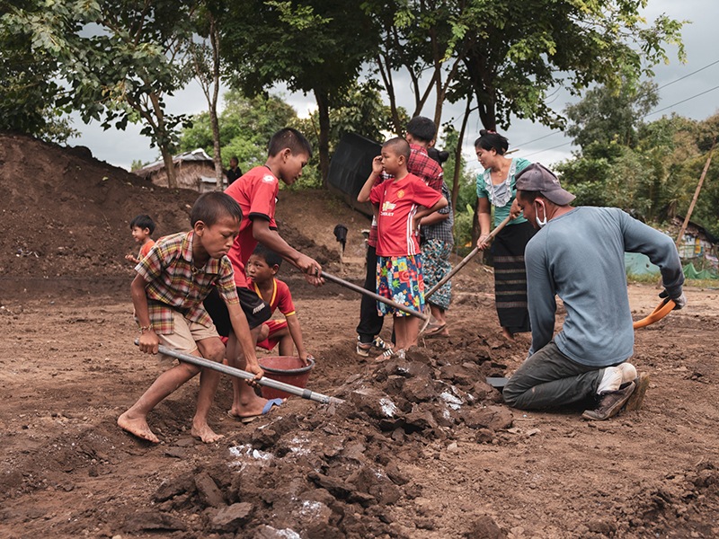 Exciting to help out digging